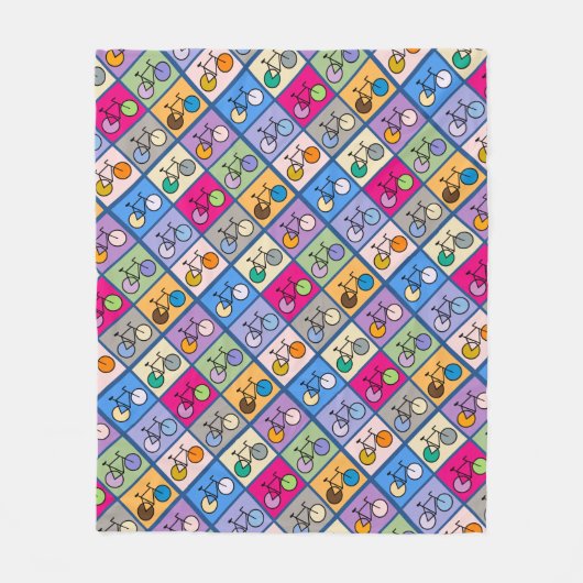 Mondrian Art Bicycle Box Pattern Blanket Fleece Deken (Voorkant)