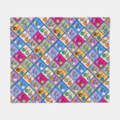 Mondrian Art Bicycle Box Pattern Blanket Fleece Deken (Voorkant (Horizontaal))