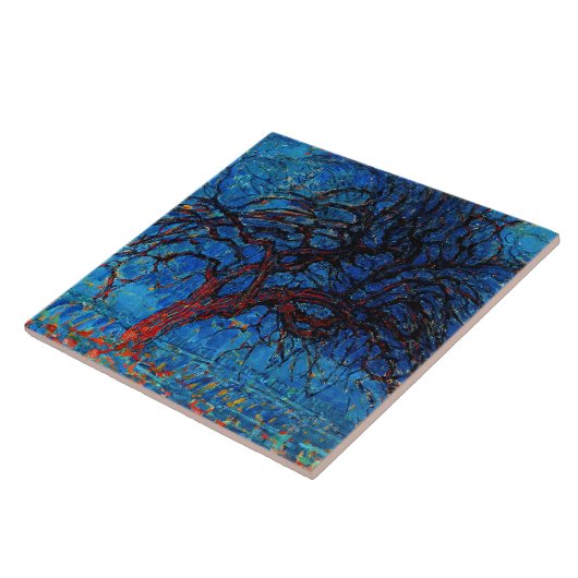 Mondrian - Avond (Avond) Rode Boom, Tegeltje (Zijkant)