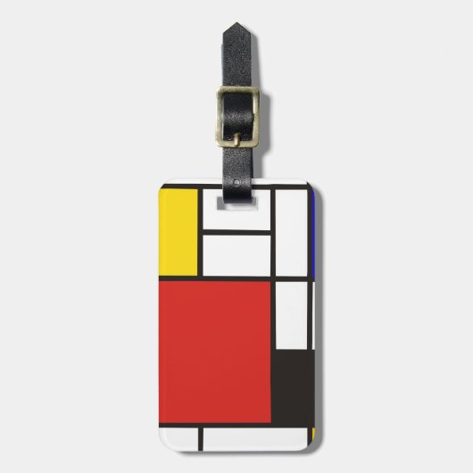 Mondrian Bagagelabel (Voorkant verticaal)