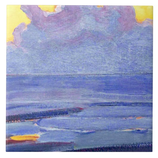 Mondrian - Bij de zee, populair kunstwerk Tegeltje (Voorkant)