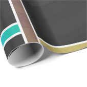 Mondrian Blauwgroen Brown Black Print Cadeaupapier (Rol Hoek)