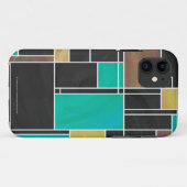 Mondrian Blauwgroen Brown Black Print Case-Mate iPhone Case (Achterkant (horizontaal))