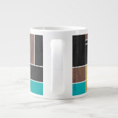 Mondrian Blauwgroen Brown Black Print Grote Koffiekop (Achterkant)