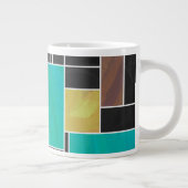 Mondrian Blauwgroen Brown Black Print Grote Koffiekop (Rechts)