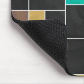 Mondrian Blauwgroen Brown Black Print Muismat (Hoek)