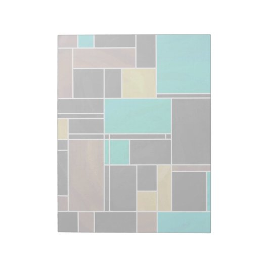 Mondrian Blauwgroen Brown Black Print Notitieblok (Linkerzijde)