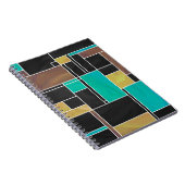 Mondrian Blauwgroen Brown Black Print Notitieboek (Rechterzijde)