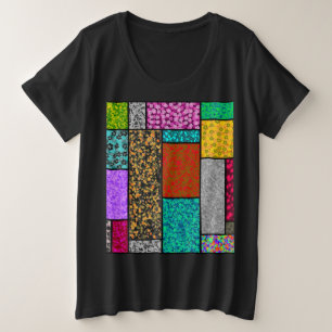 Mondrian Bloem Grafisch Ontwerp Abstractie Grote Maat T-shirt