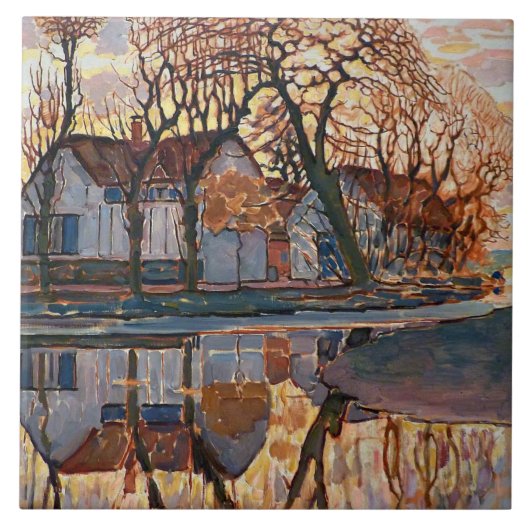 Mondrian - Boerderij bij Duivendrecht Tegeltje (Voorkant)