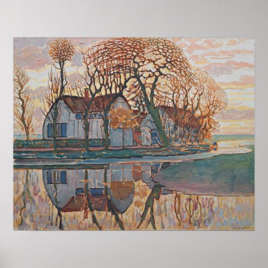 Mondrian Boerderij Duivendrecht Painting Poster (Voorkant)