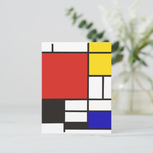 Mondrian Briefkaart (Staand voorkant)