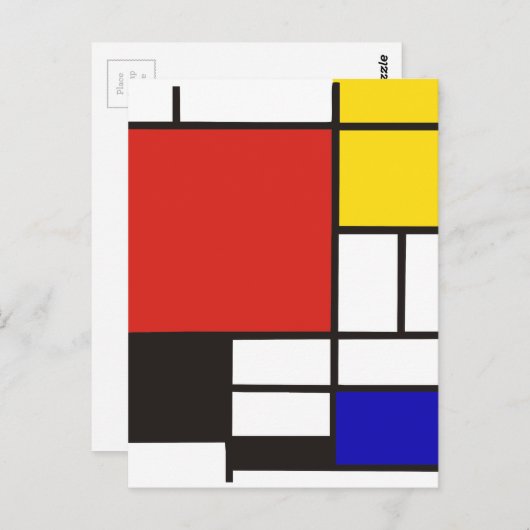 Mondrian Briefkaart (Voorkant / Achterkant)