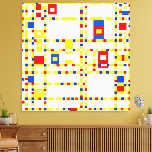 MONDRIAN - BROADWAY BOOGIE WOOGIE - 1942-1943 - CANVAS AFDRUK (Insitu (Woonkamer))