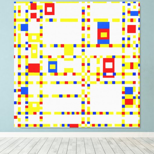 MONDRIAN - BROADWAY BOOGIE WOOGIE - 1942-1943 - CANVAS AFDRUK (Insitu (Houten vloer))