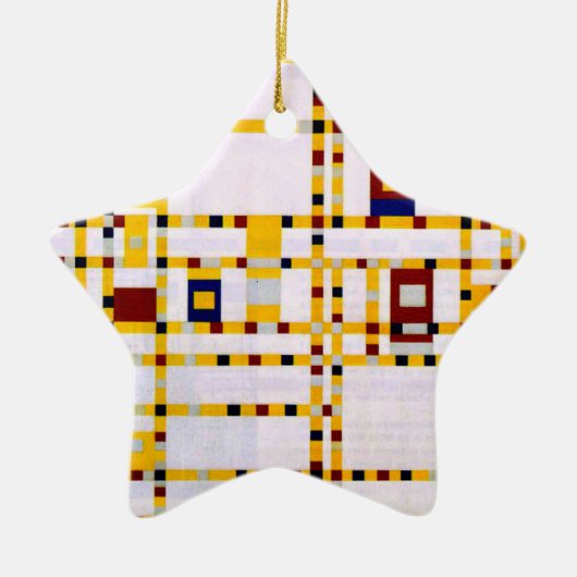 Mondrian - Broadway Boogie Woogie Keramisch Ornament (Voorkant)