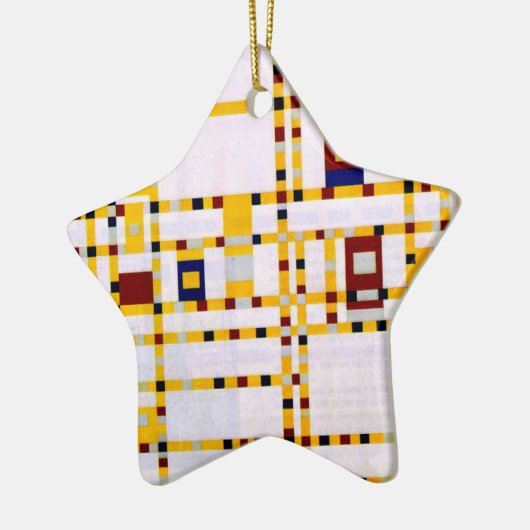 Mondrian - Broadway Boogie Woogie Keramisch Ornament (Links)