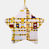 Mondrian - Broadway Boogie Woogie Keramisch Ornament (Achterkant)