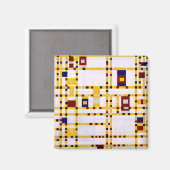 Mondrian - Broadway Boogie Woogie Magneet (Voorkant / Achterkant)