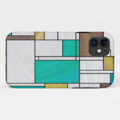 Mondrian Brown Yellow Blauwgroen Print Case-Mate iPhone Case (Achterkant (horizontaal))