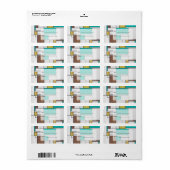 Mondrian Brown Yellow Blauwgroen Print Etiket (Full Sheet)