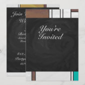 Mondrian Brown Yellow Blauwgroen Print Kaart (Voorkant / Achterkant)