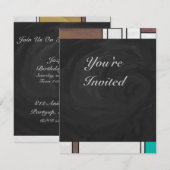 Mondrian Brown Yellow Blauwgroen Print Kaart (Voorkant / Achterkant)