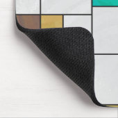 Mondrian Brown Yellow Blauwgroen Print Muismat (Hoek)