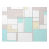 Mondrian Brown Yellow Blauwgroen Print Notitieblok (Voorkant)