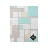 Mondrian Brown Yellow Blauwgroen Print Notitieblok (Linkerzijde)