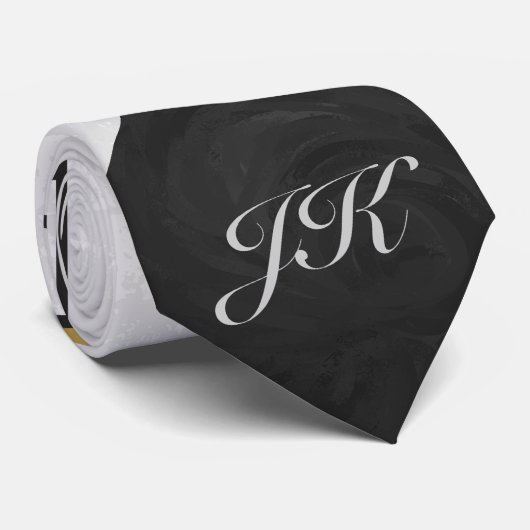 Mondrian Brown Yellow Blauwgroen Print Stropdas (Opgerold)