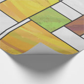 Mondrian Brown Yellow Green Print Cadeaupapier (Hoek)