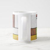 Mondrian Brown Yellow Green Print Grote Koffiekop (Achterkant)