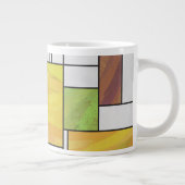 Mondrian Brown Yellow Green Print Grote Koffiekop (Rechts)