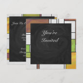 Mondrian Brown Yellow Green Print Kaart (Voorkant / Achterkant)