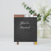 Mondrian Brown Yellow Green Print Kaart (Staand voorkant)