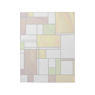 Mondrian Brown Yellow Green Print Notitieblok