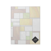 Mondrian Brown Yellow Green Print Notitieblok (Linkerzijde)