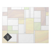 Mondrian Brown Yellow Green Print Notitieblok (Voorkant)