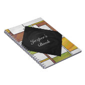 Mondrian Brown Yellow Green Print Notitieboek (Rechterzijde)