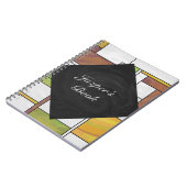 Mondrian Brown Yellow Green Print Notitieboek (Linkerzijde)