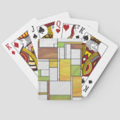 Mondrian Brown Yellow Green Print Pokerkaarten (Achterkant)