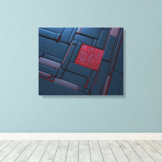 Mondrian Canvas Afdruk (Insitu (Houten vloer))
