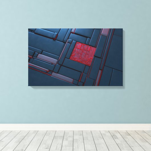 Mondrian Canvas Afdruk (Insitu (Houten vloer))