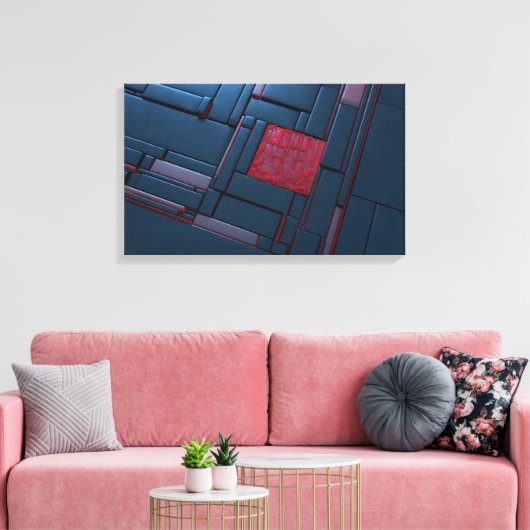 Mondrian Canvas Afdruk (Insitu (Woonkamer))