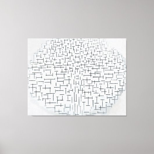 MONDRIAN COMP. 10 in B & W - Pier en Oceaan 1915 Canvas Afdruk (Voorkant)