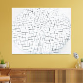 MONDRIAN COMP. 10 in B & W - Pier en Oceaan 1915 Canvas Afdruk (Insitu (Woonkamer))