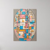 MONDRIAN - COMP. IN OVAAL MET KLEURVLAKKEN 1  1914 CANVAS AFDRUK (Voorkant)