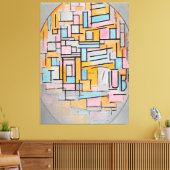 MONDRIAN - COMP. IN OVAAL MET KLEURVLAKKEN 2 1914 CANVAS AFDRUK (Insitu (Woonkamer))