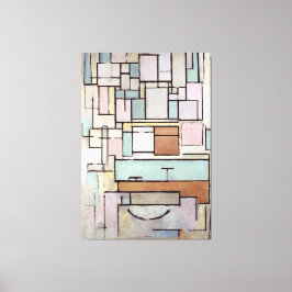 MONDRIAN - Comp. met kleurvlakken: GEVEL - 1914 Canvas Afdruk